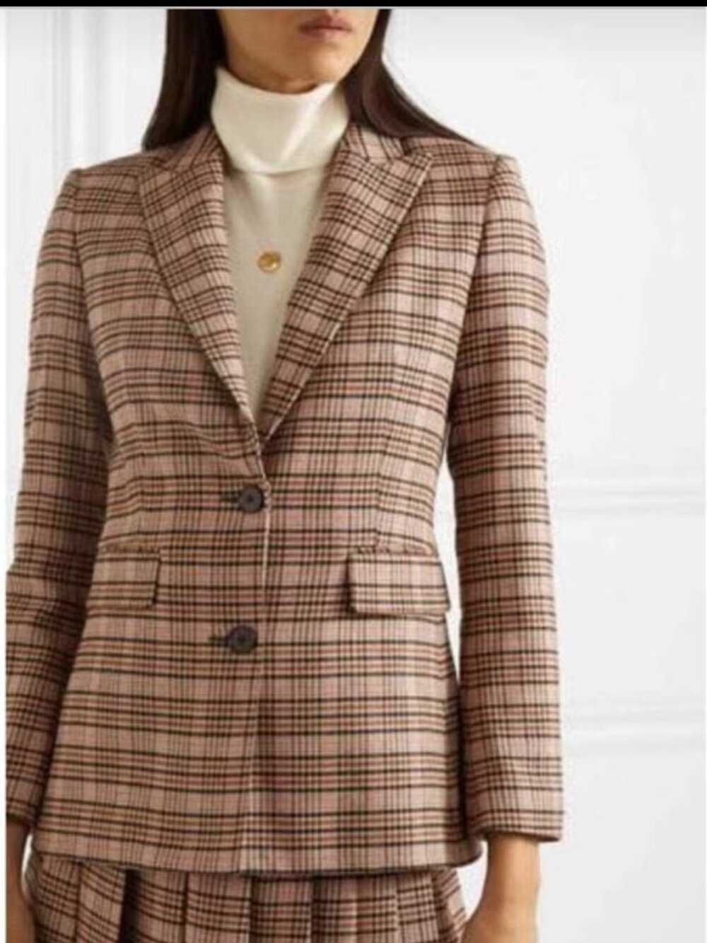 Maje Will Plaid Print Blazer